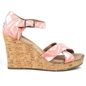 TOMS Womens Cork Wedge Sandal Heel Sierra PInk 7
